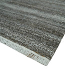Silver and Charcoal Modern Abstract 5x8 Dari Pet yarn Area Rug