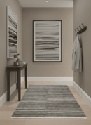 Silver and Charcoal Modern Abstract 5x8 Dari Pet yarn Area Rug