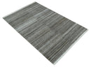 Silver and Charcoal Modern Abstract 5x8 Dari Pet yarn Area Rug
