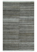 Silver and Charcoal Modern Abstract 5x8 Dari Pet yarn Area Rug