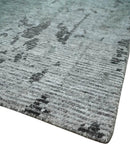 Silver and Charcoal Rug 8x10 Hand Woven Abstract Area Rug by The Rug Decor