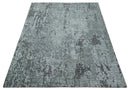 Silver and Charcoal Rug 8x10 Hand Woven Abstract Area Rug by The Rug Decor