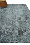 Silver and Charcoal Rug 8x10 Hand Woven Abstract Area Rug by The Rug Decor
