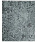 Silver and Charcoal Rug 8x10 Hand Woven Abstract Area Rug by The Rug Decor
