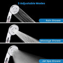 Silver and clear high pressure shower head with filter beads bathroom by Decorbites