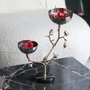 GobekUsa Golden Bird Metal Snack Bowl with Branches and Birds Fruit Platter
