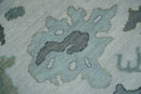 Silver Gray Oushak Hand Knotted Wool Area Rug - Traditional Multi Size
