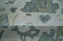 Silver Gray Oushak Hand Knotted Wool Area Rug - Traditional Multi Size