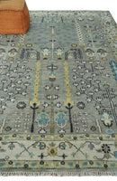 Tree of life Silver and Ivory Hand Knotted Traditional Oushak Multi Size Wool Area Rug