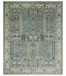 Tree of life Silver and Ivory Hand Knotted Traditional Oushak Multi Size Wool Area Rug