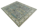 Tree of life Silver and Ivory Hand Knotted Traditional Oushak Multi Size Wool Area Rug