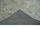 Silver and Olive 8x10 Antique Hand Knotted Turkish Design Area Rug