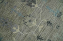 Silver and Olive 8x10 Antique Hand Knotted Turkish Design Area Rug