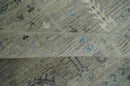Silver and Olive 8x10 Antique Hand Knotted Turkish Design Area Rug