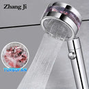 Silver and purple double panel turbo shower head bathroom jet by Decorbites