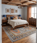 Wool Area Rug Silver and Rust Oriental Hand Knotted Traditional Living Room by The Rug Decor