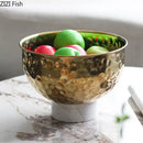 GobekUsa Hammer Pattern Fruits Bowl: Elegant Storage Tray for Snacks, Nuts, and Desserts at Home