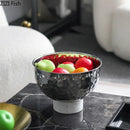 GobekUsa Hammer Pattern Fruits Bowl: Elegant Storage Tray for Snacks, Nuts, and Desserts at Home