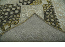 Silver, Beige, Olive and Charcoal Hand Knotted Traditional Heriz 5x8 wool Area Rug
