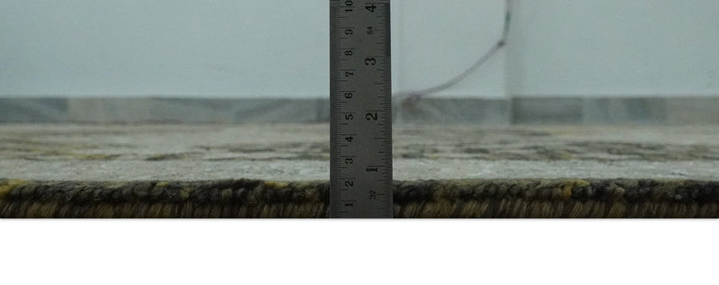 Silver, Beige, Olive and Charcoal Hand Knotted Traditional Heriz 5x8 wool Area Rug