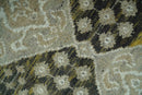 Silver, Beige, Olive and Charcoal Hand Knotted Traditional Heriz 5x8 wool Area Rug
