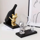 Silver & black bear wine rack kitchen decor storage by Decorbites