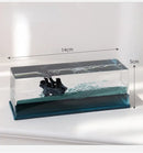 Silver black pearl pirate ship glass display case office decor by Decorbites