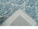 Wool Area Rug Blue and Ivory Geometric Hand Tufted Modern Design by The Rug Decor