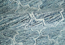 Wool Area Rug Blue and Ivory Geometric Hand Tufted Modern Design by The Rug Decor