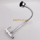 Silver brass cold kitchen faucet with flexible ribbed spout by Decorbites