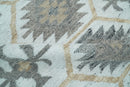 Ivory And Beige Modern Style Fine Wool and Viscose Rug
