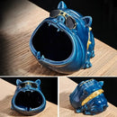 GobekUsa Bulldog Ceramic Ashtray | Desktop Smoking Accessory | Portable Weed Ash Tray
