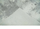 Silver, Charcoal and Ivory Modern Abstract 5x8 Hand loom viscose Area Rug