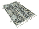 Silver, Charcoal, Beige and Tan Modern abstract Carved Texture 5x8 Hand Knotted Wool Area Rug