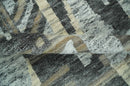 Silver, Charcoal, Beige and Tan Modern abstract Carved Texture 5x8 Hand Knotted Wool Area Rug