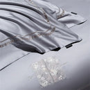 GobekUsa Cotton Satin Jacquard Embroidery Bedding Set with Elastic Sheet & Duvet Cover