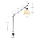 GobekUsa Adjustable Aluminum Wall Lamp with Long Swing Arm for Bedside & Study