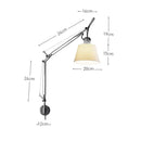 GobekUsa Adjustable Aluminum Wall Lamp with Long Swing Arm for Bedside & Study