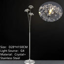 GobekUsa Crystal Dandelion LED Floor Lamp for Living Room Bedroom Decor