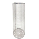 Silver cylindrical mesh grilling basket kitchen bbq tool by Decorbites