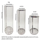 Silver cylindrical mesh grilling basket kitchen bbq tool by Decorbites