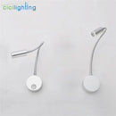 Silver flexible gooseneck led wall sconce for bedroom reading by Decorbites