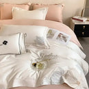 GobekUsa Cotton King Size Embroidery Bedding Set: Soft Comforter Set with Double Duvet Cover & Sheet
