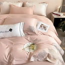 GobekUsa Cotton King Size Embroidery Bedding Set: Soft Comforter Set with Double Duvet Cover & Sheet