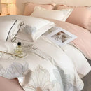 GobekUsa Cotton King Size Embroidery Bedding Set: Soft Comforter Set with Double Duvet Cover & Sheet