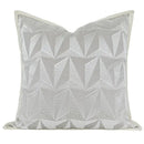 GobekUsa Conical Geometric Embroidery Cut Velvet Pillow Cover Silver Luxe Square Cushion