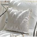 GobekUsa Conical Geometric Embroidery Cut Velvet Pillow Cover Silver Luxe Square Cushion