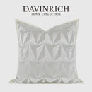 GobekUsa Conical Geometric Embroidery Cut Velvet Pillow Cover Silver Luxe Square Cushion