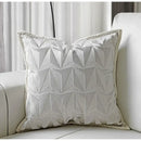 GobekUsa Conical Geometric Embroidery Cut Velvet Pillow Cover Silver Luxe Square Cushion