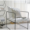 GobekUsa Conical Geometric Embroidery Cut Velvet Pillow Cover Silver Luxe Square Cushion